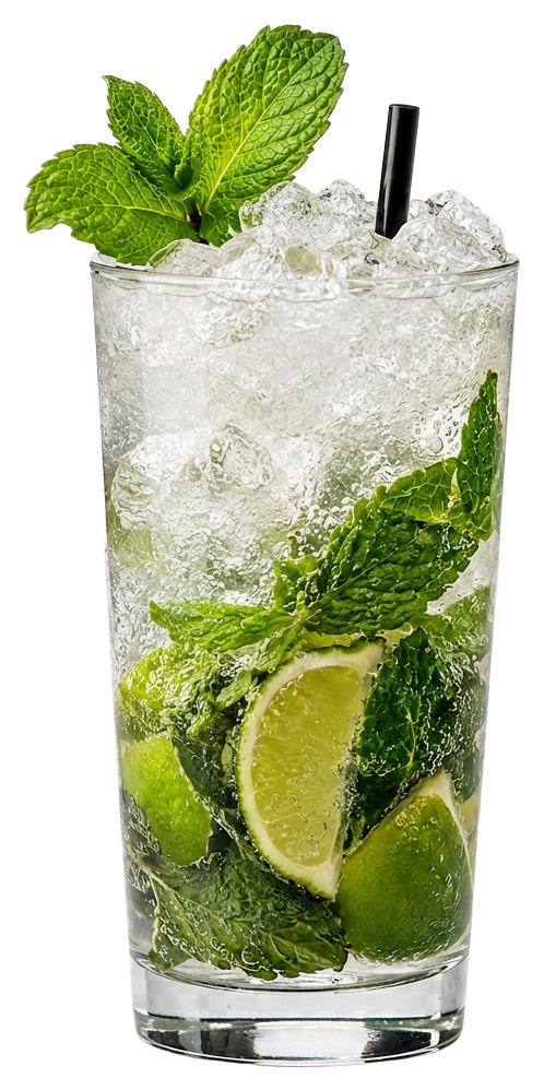 Mojito com hortelã e limão